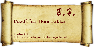 Buzási Henrietta névjegykártya